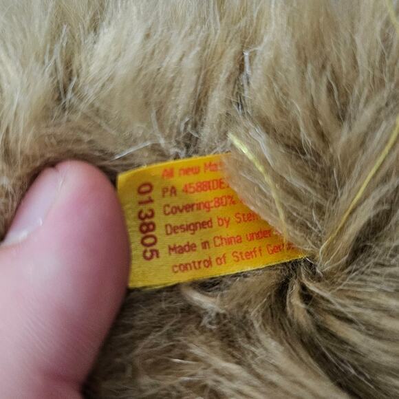 Steiff Bobby Cosy Friends Teddy Bear Brown Plush Red Ribbon STAINS WITH TAG - Picture 6 of 7